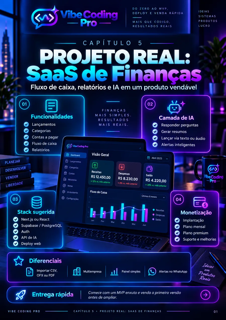 Projeto de SaaS financeiro apresentado no Vibe Coding Pro